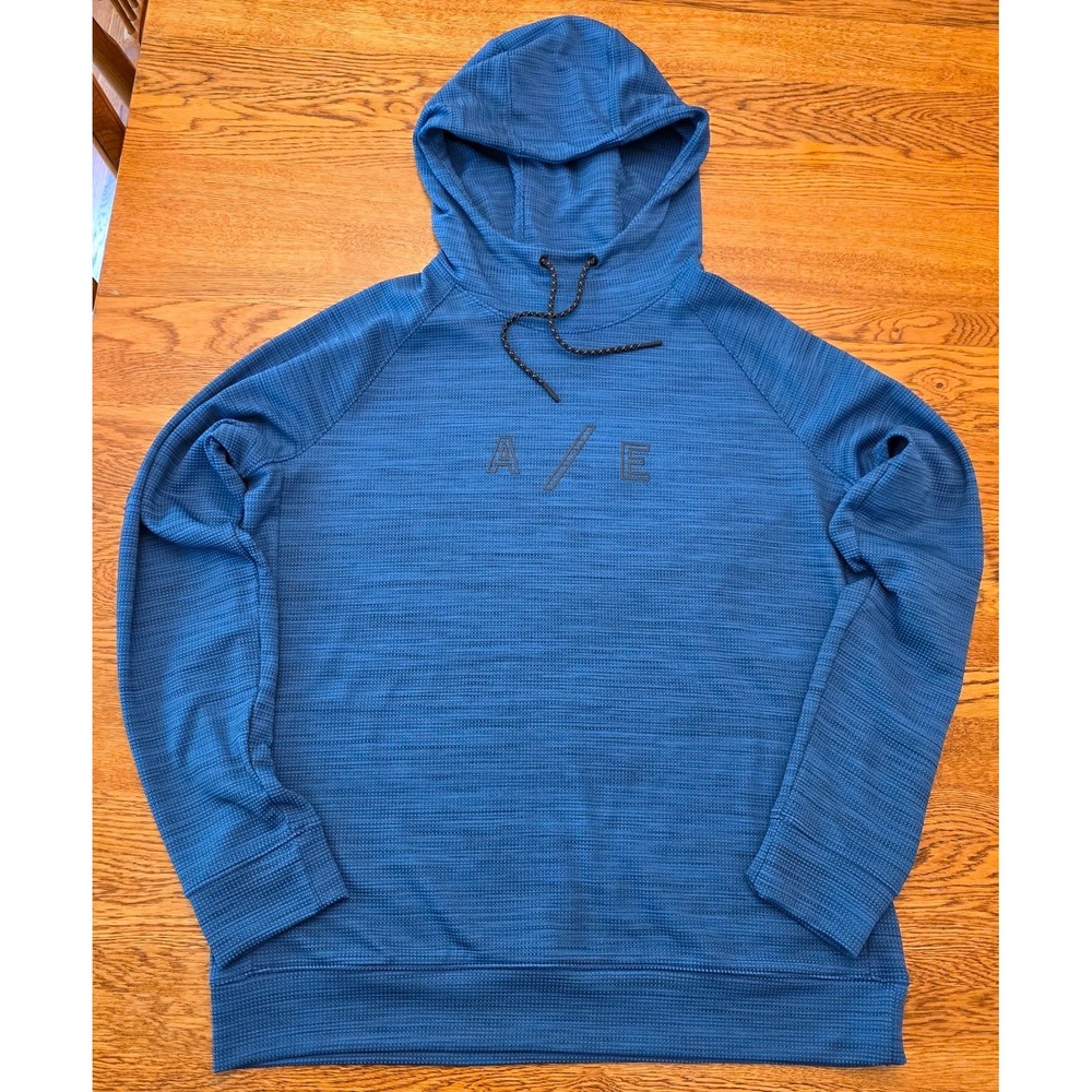 American Eagle‎ Hoodie Mens Large AE Active 360 Flex Pullover Royal Blue Sport